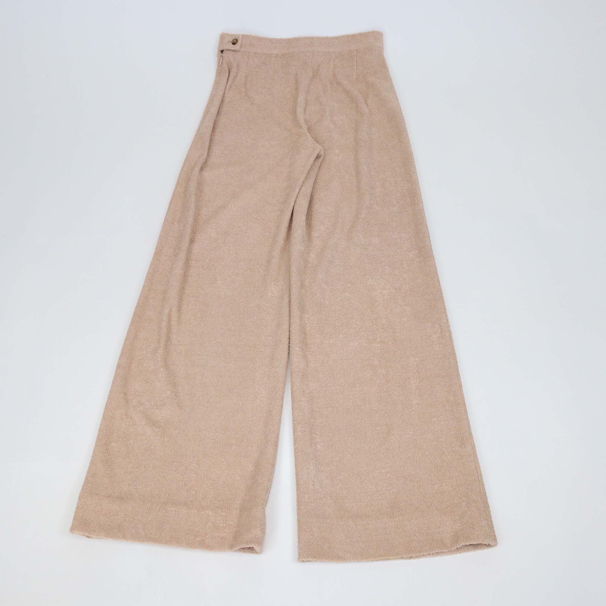 Loro Piana Beige Linen Cotton Blend Domaso Terry Pants