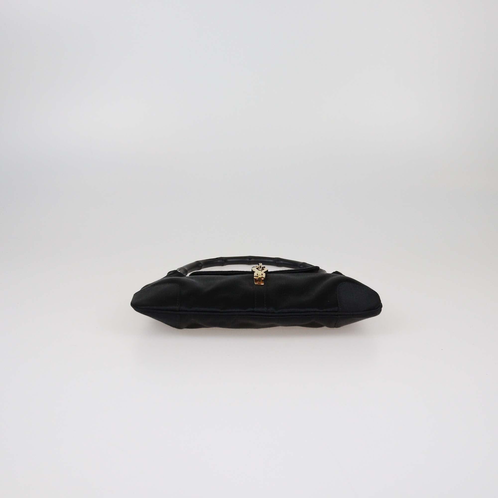 Gucci Black Small Vintage Bamboo Handle Jackie Bag Womens Gucci 
