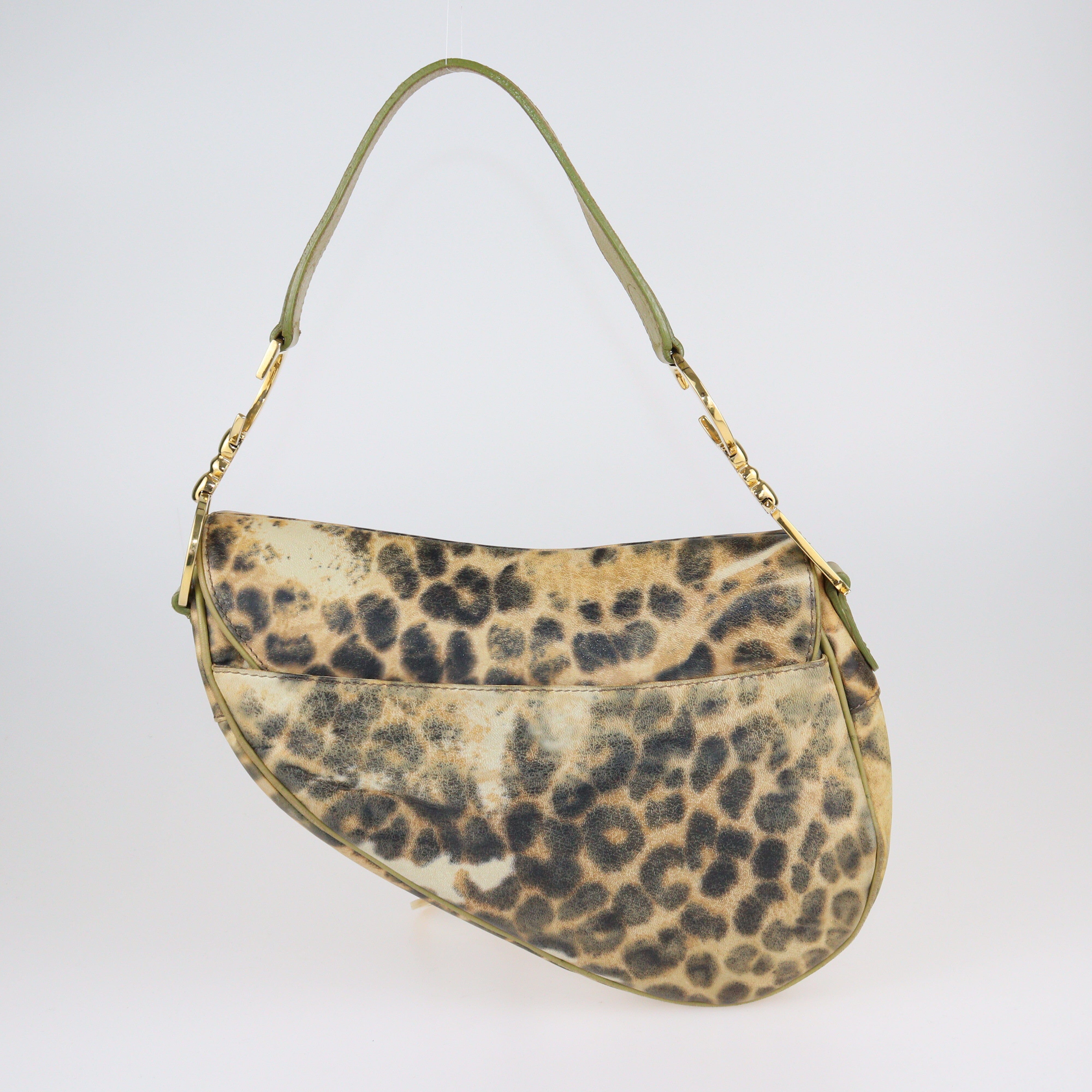 Multicolor Leopard Print Vintage Saddle Bag Bags Christian Dior 