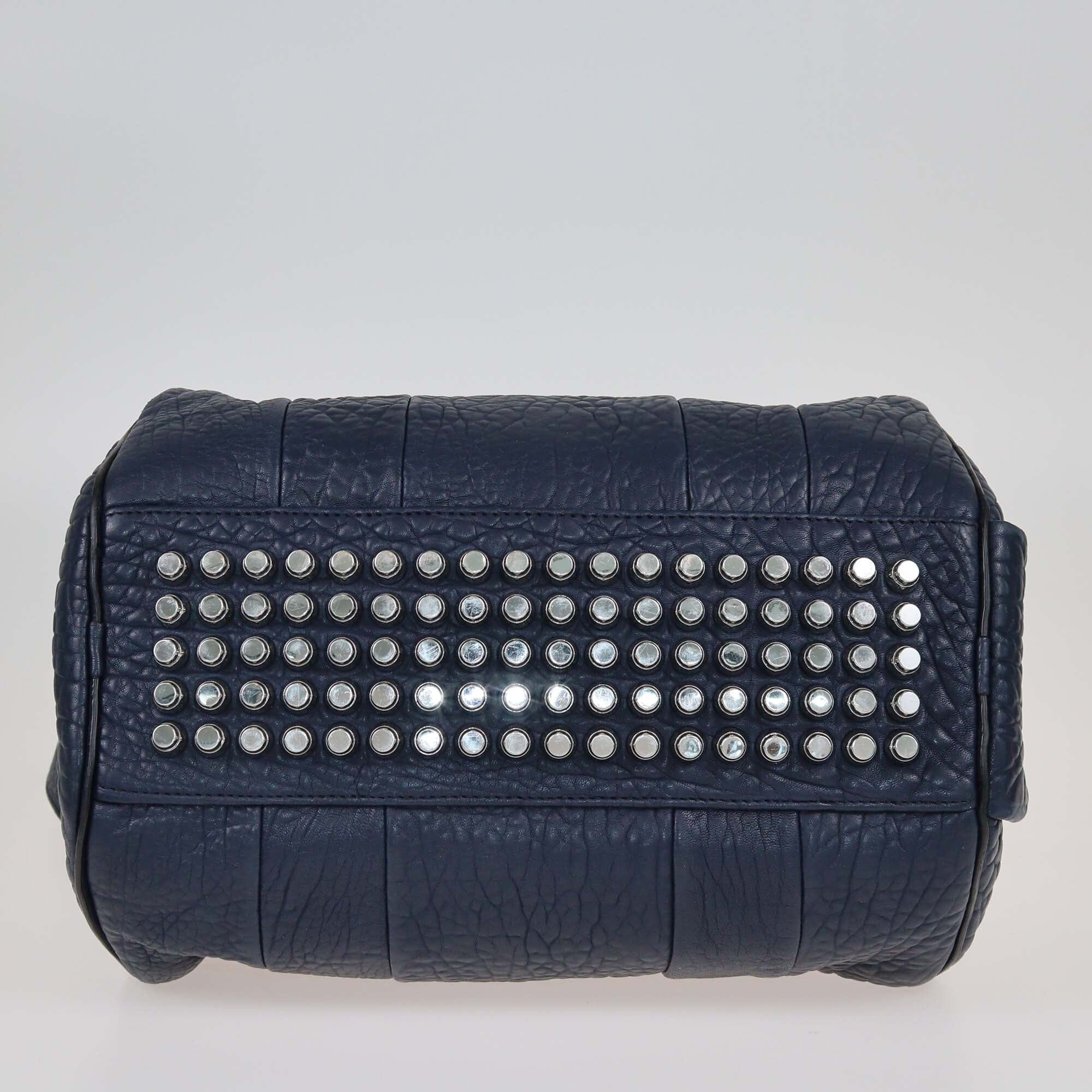 Alexander Wang Navy Blue Pebbled Rocco Duffle Bag Bags Alexander Wang 