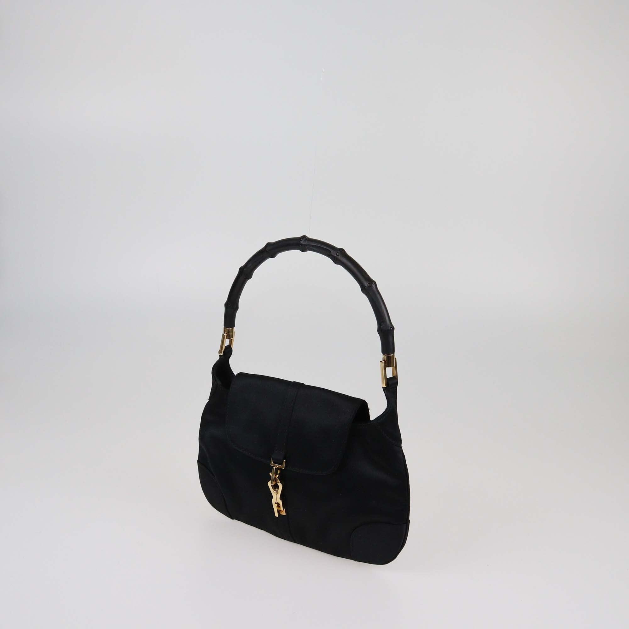 Gucci Black Small Vintage Bamboo Handle Jackie Bag Womens Gucci 