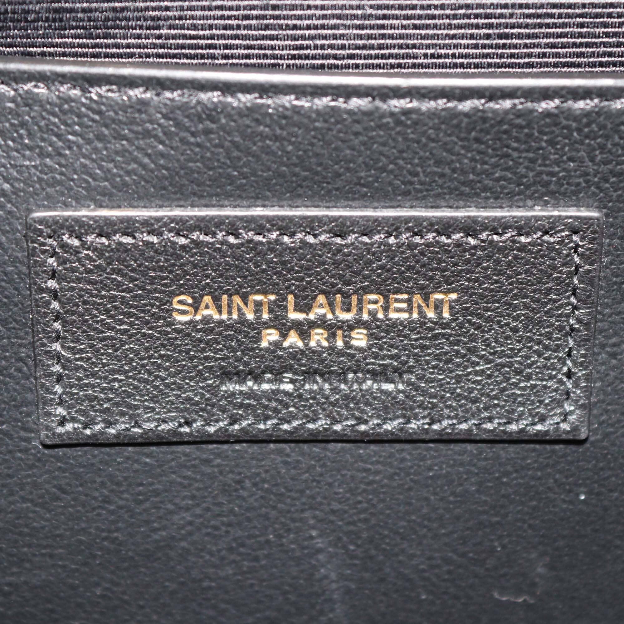 Saint Laurent Black Croc Embossed Medium Kate Tassel Shoulder Bag Womens Saint Laurent 
