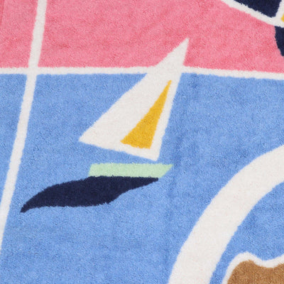 Hermes Multicolor Terry Cloth La Route Des Plages Beach Towel