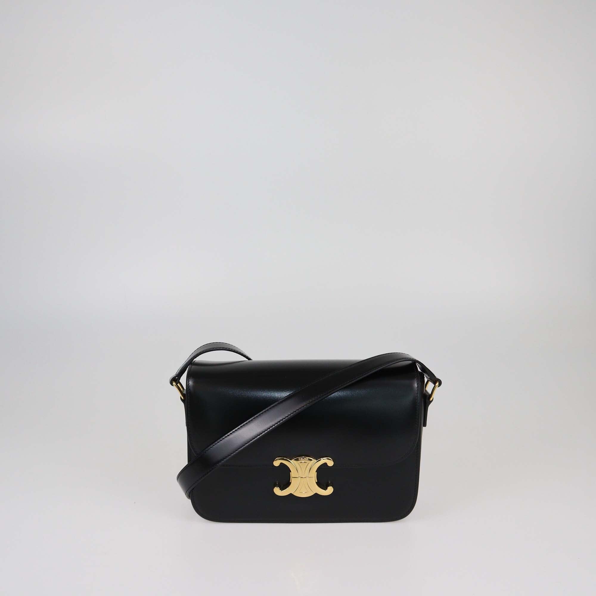Celine Black Classique Triomphe Shoulder Bag Womens Celine 