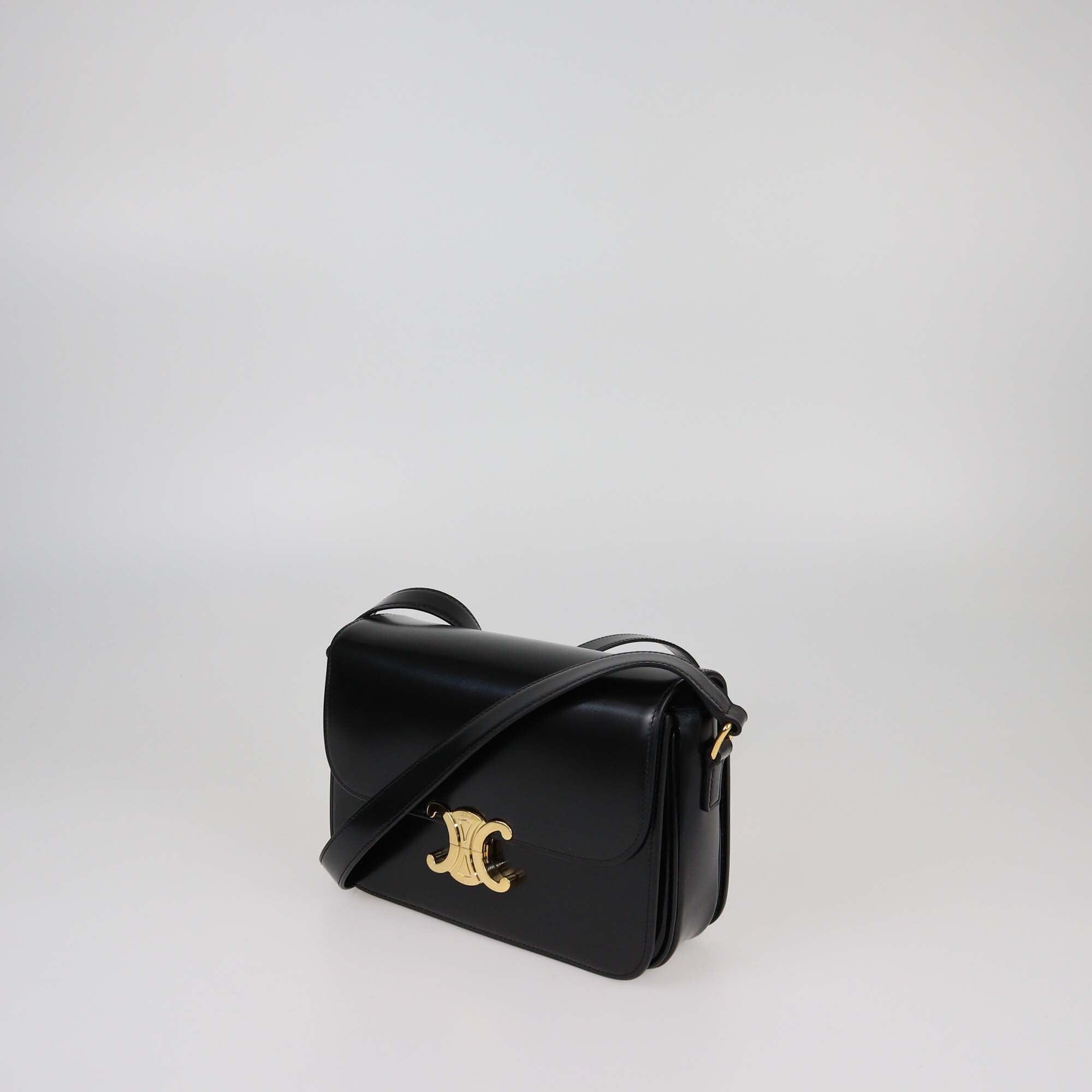 Celine Black Classique Triomphe Shoulder Bag Womens Celine 