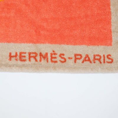 Hermes Multicolor Terry Cloth Poisson Natte Beach Towel