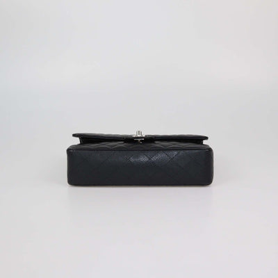 Chanel Black Quilted Caviar Leather Medium Classic Double Flap Bag