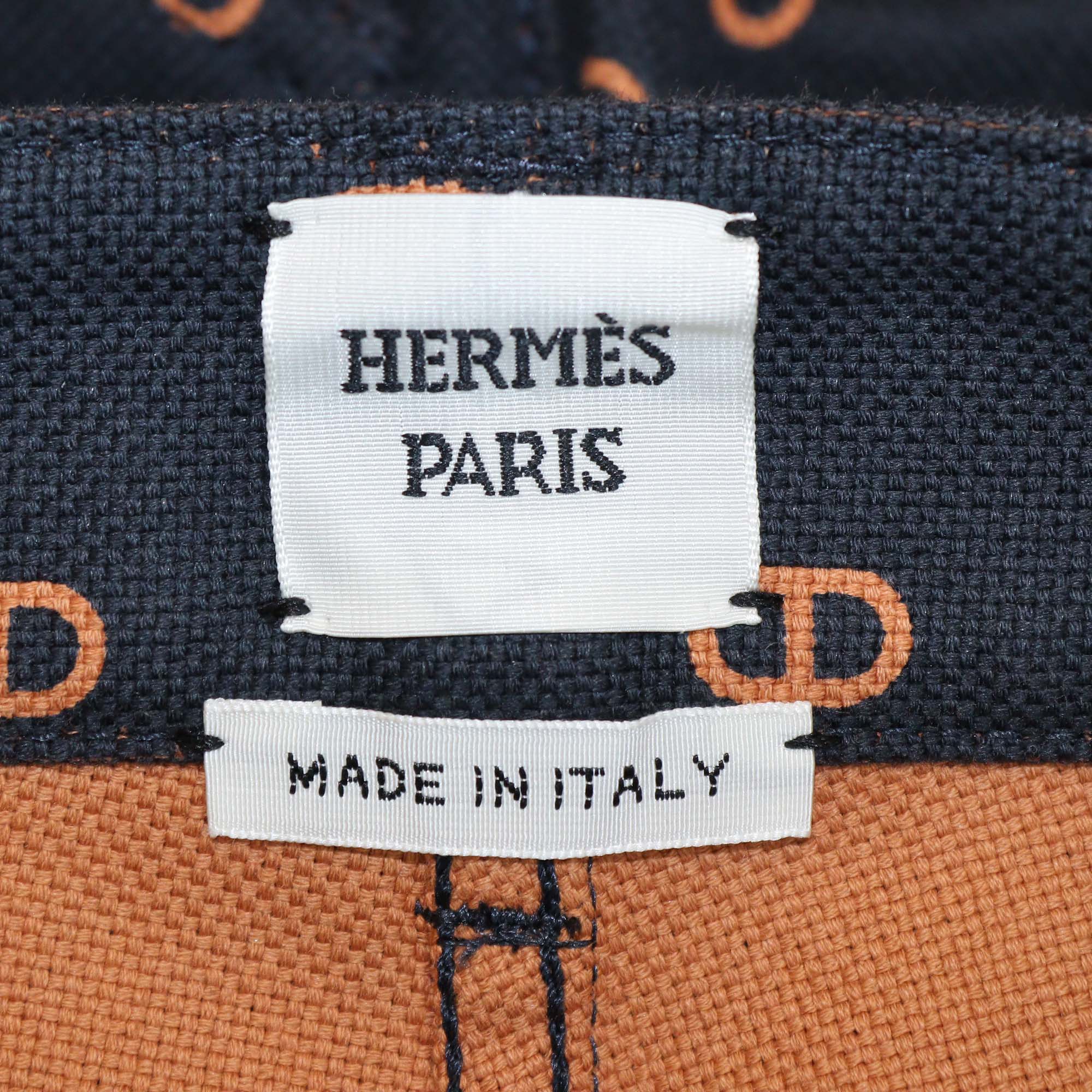 Hermes Bleu Gabrier Denim Chaine D'Ancre Print Jeans