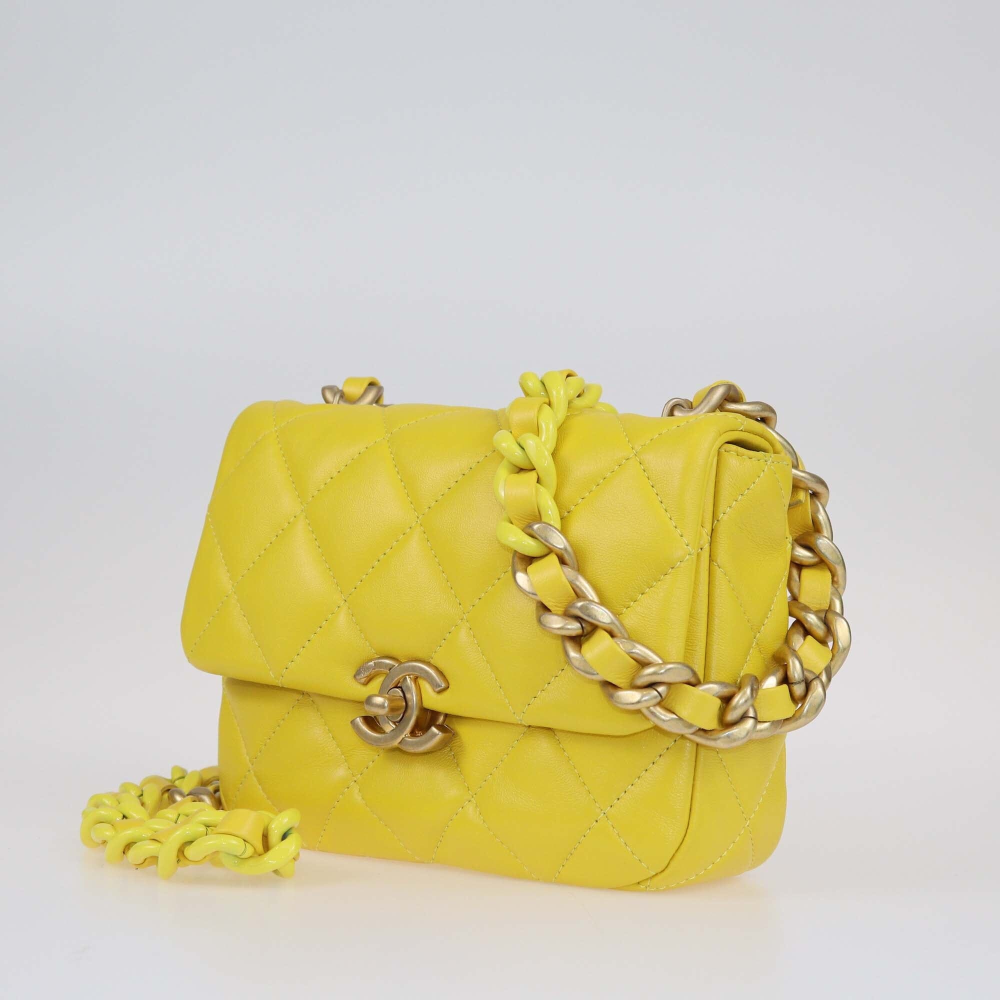 Chanel Yellow Quilted Mini Candy Chain Flap Bag Bags Chanel 