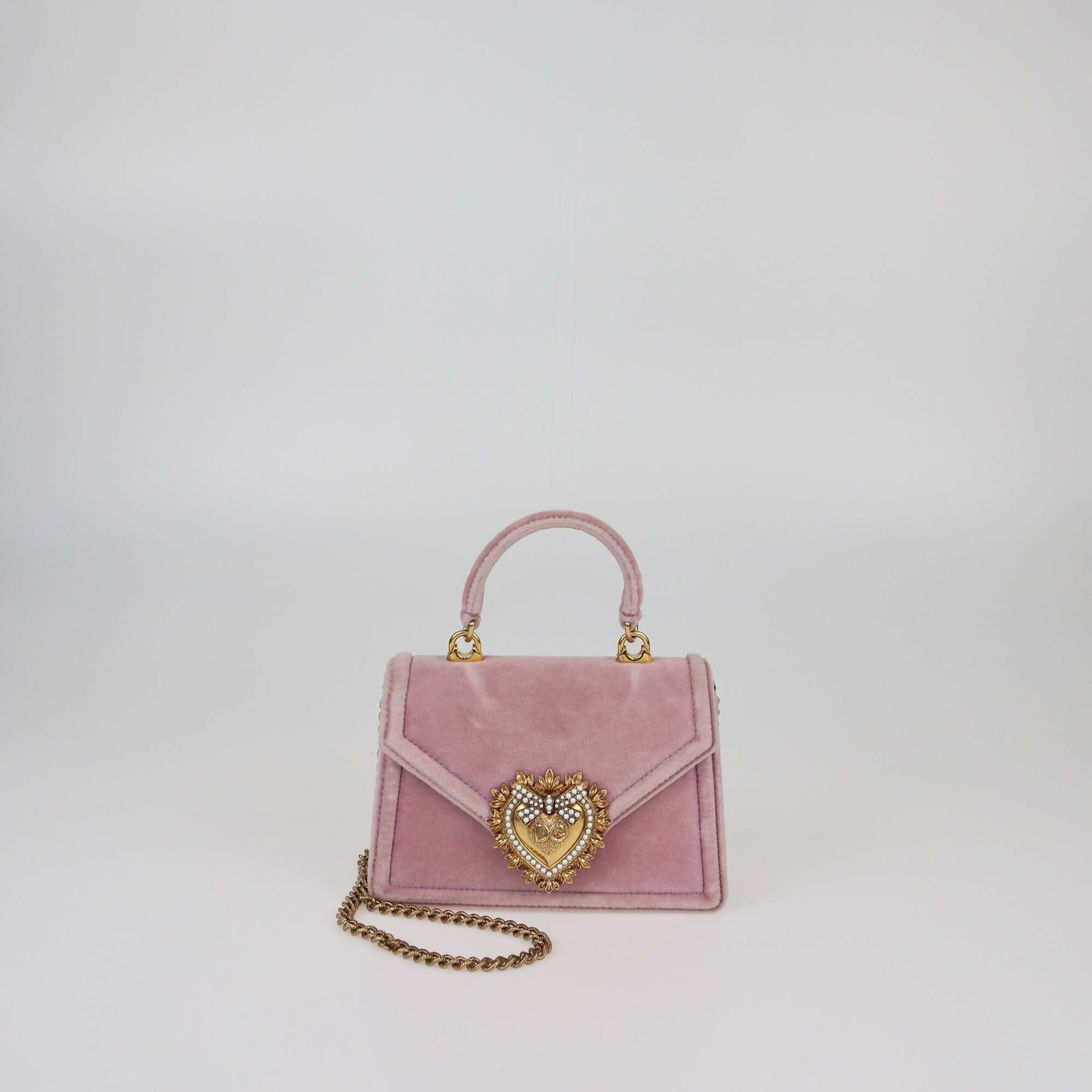 Dolce & Gabbana Lilac Small Devotion Top Handle Bag Womens Dolce & Gabbana 