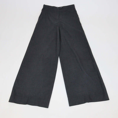 Loro Piana Dark Grey Cashmere Silk Blend Wide Leg Trousers