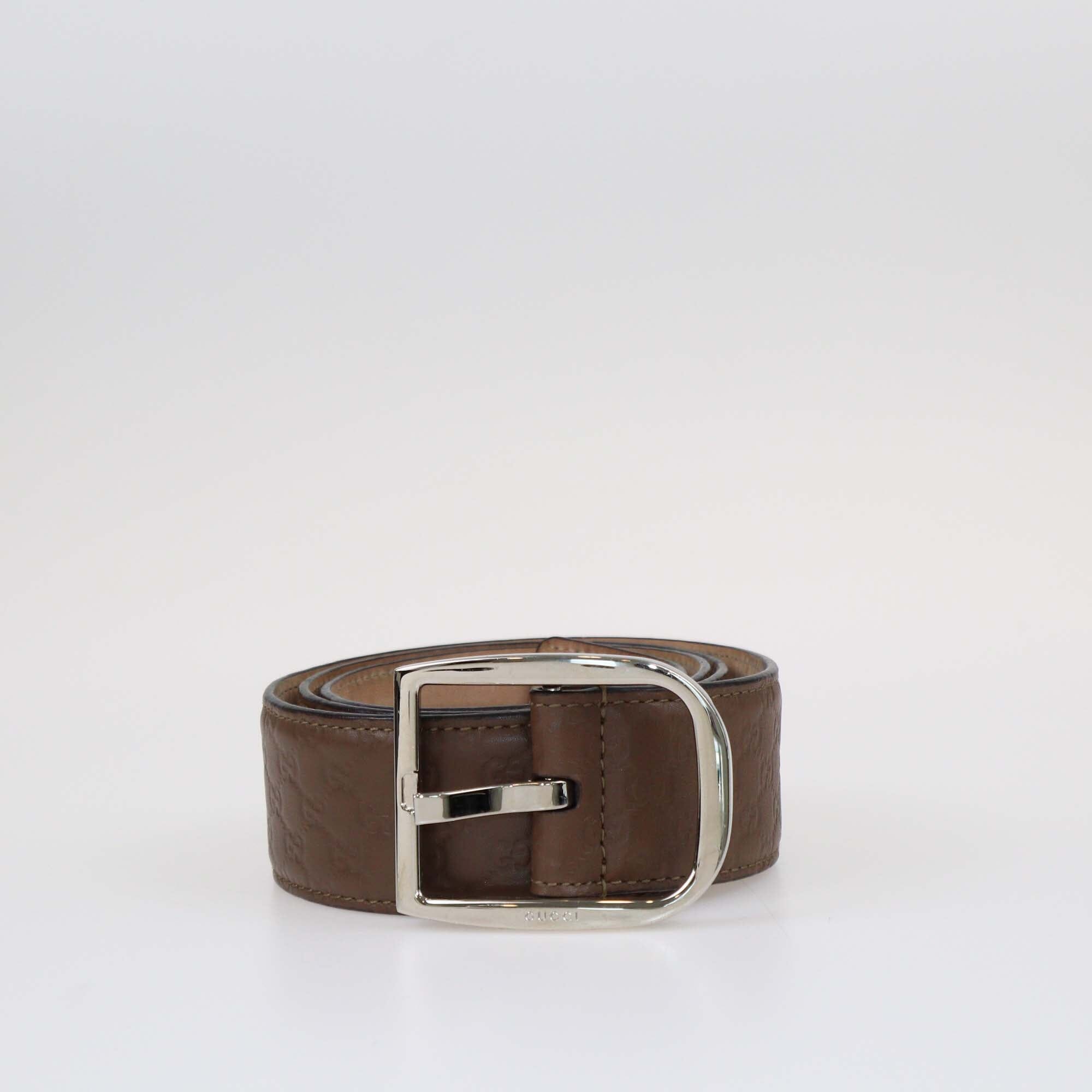 Gucci Brown Microguccissima Buckle Belt Accessories Gucci 