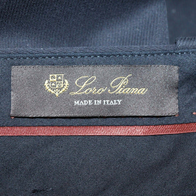 Loro Piana Navy Blue Cotton Mirel Skinny Leg Pants