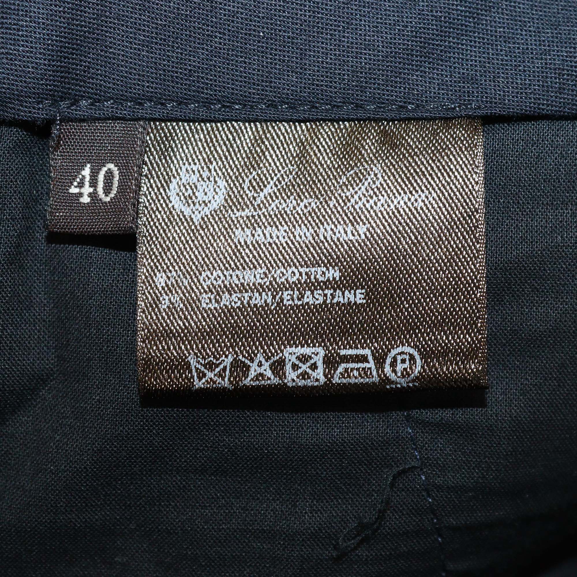 Loro Piana Navy Blue Cotton Mirel Skinny Leg Pants