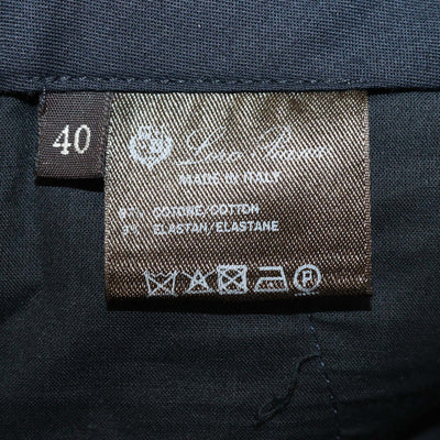 Loro Piana Navy Blue Cotton Mirel Skinny Leg Pants