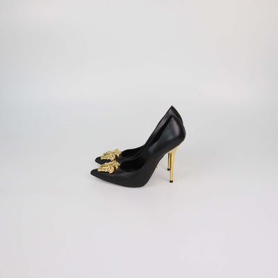 Versace Black Leather Medusa Pumps