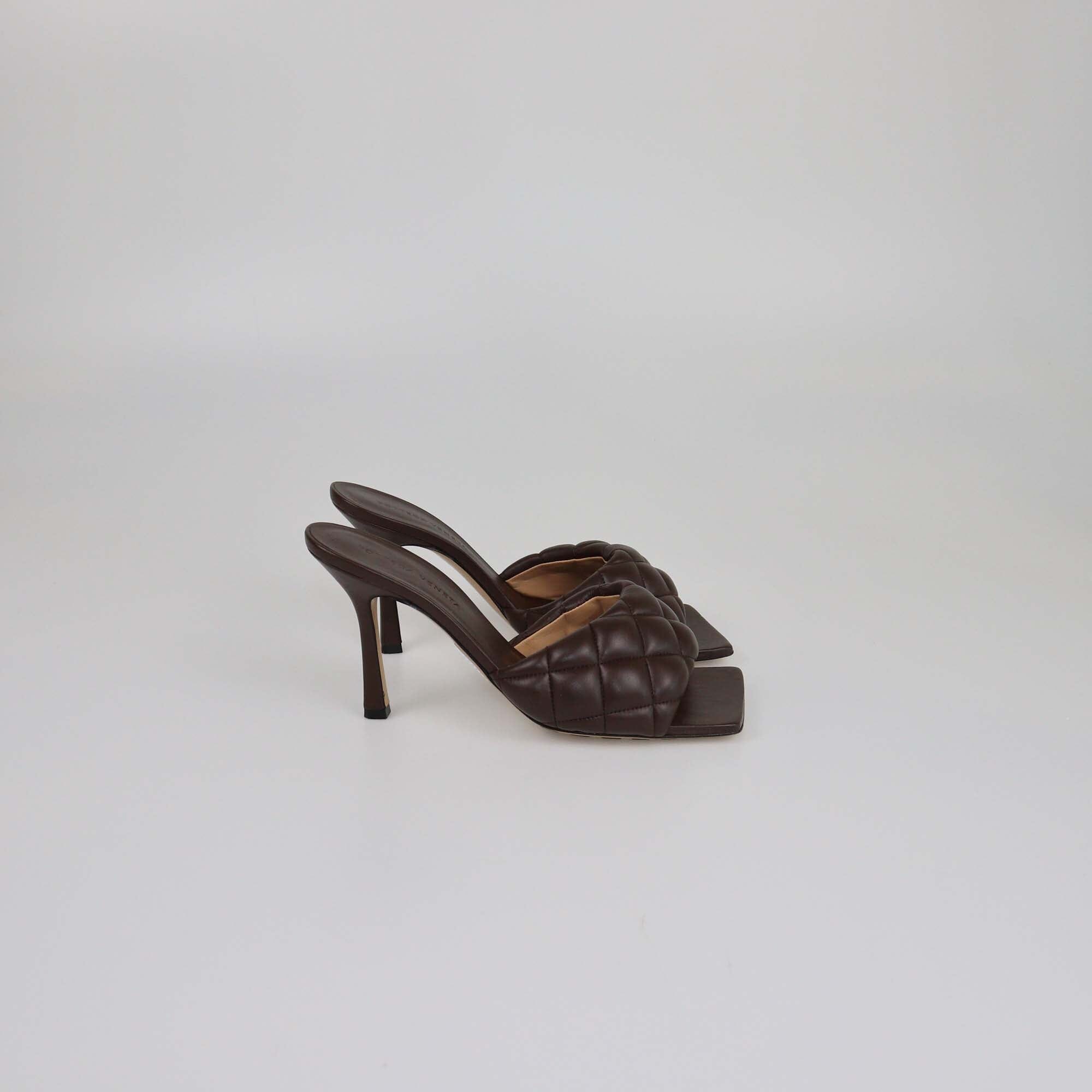 Bottega Veneta Brown Padded Mule Sandals Womens Bottega Veneta 