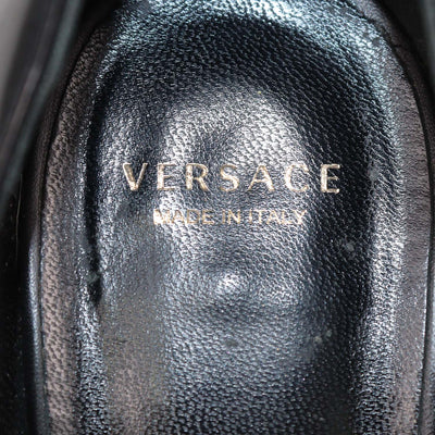 Versace Black Leather Medusa Pumps