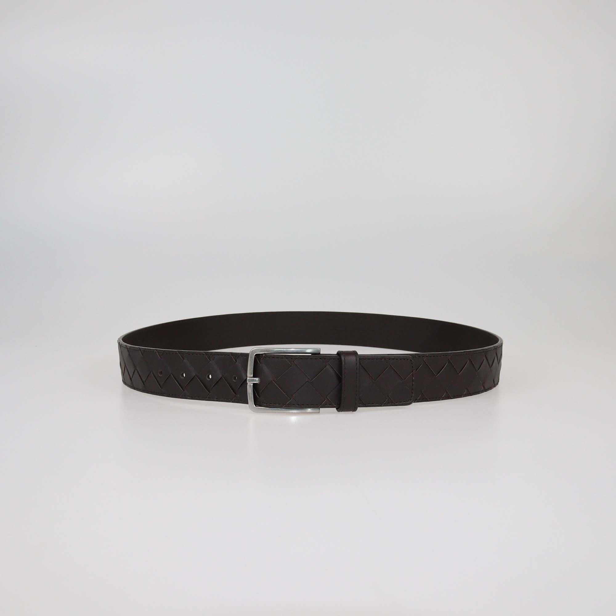 Bottega Veneta Cacao Intrecciato Belt Mens Bottega Veneta 
