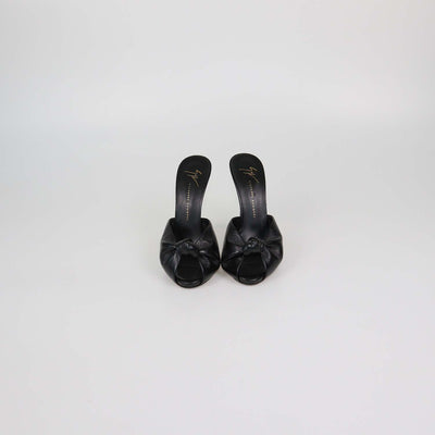 Giuseppe Zanotti Black Patent Leather Knot Sandals