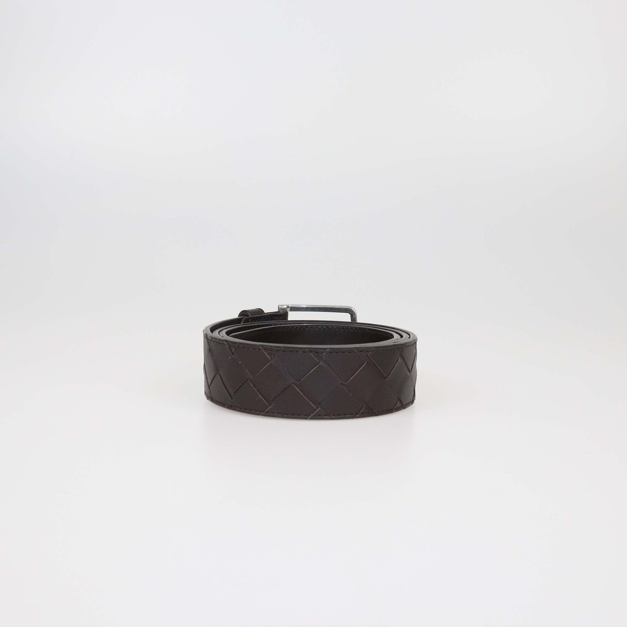 Bottega Veneta Cacao Intrecciato Belt Mens Bottega Veneta 