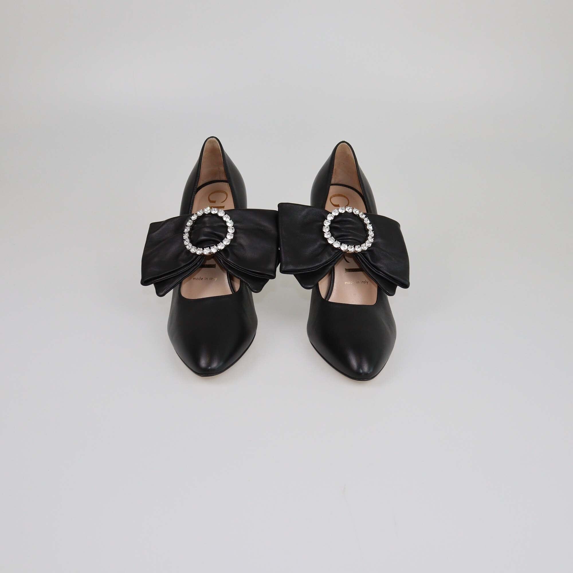 Gucci Black Patent Pointed Toe Pumps Womens Gucci 