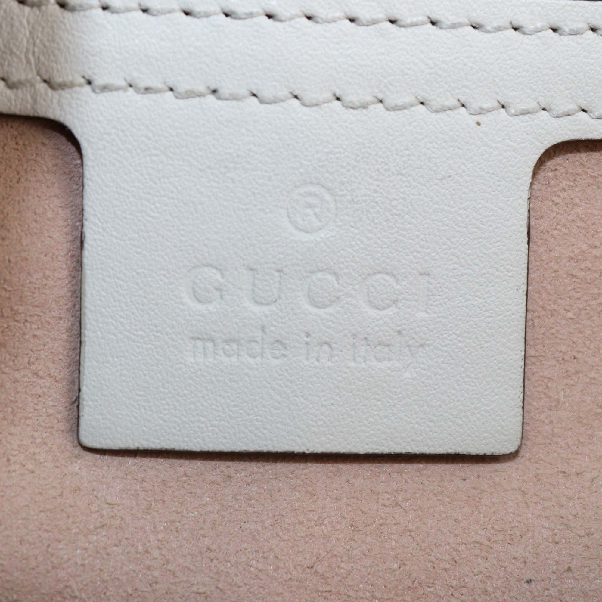 Gucci Beige/Off White GG Supreme Canvas Leather Medium Padlock Tote