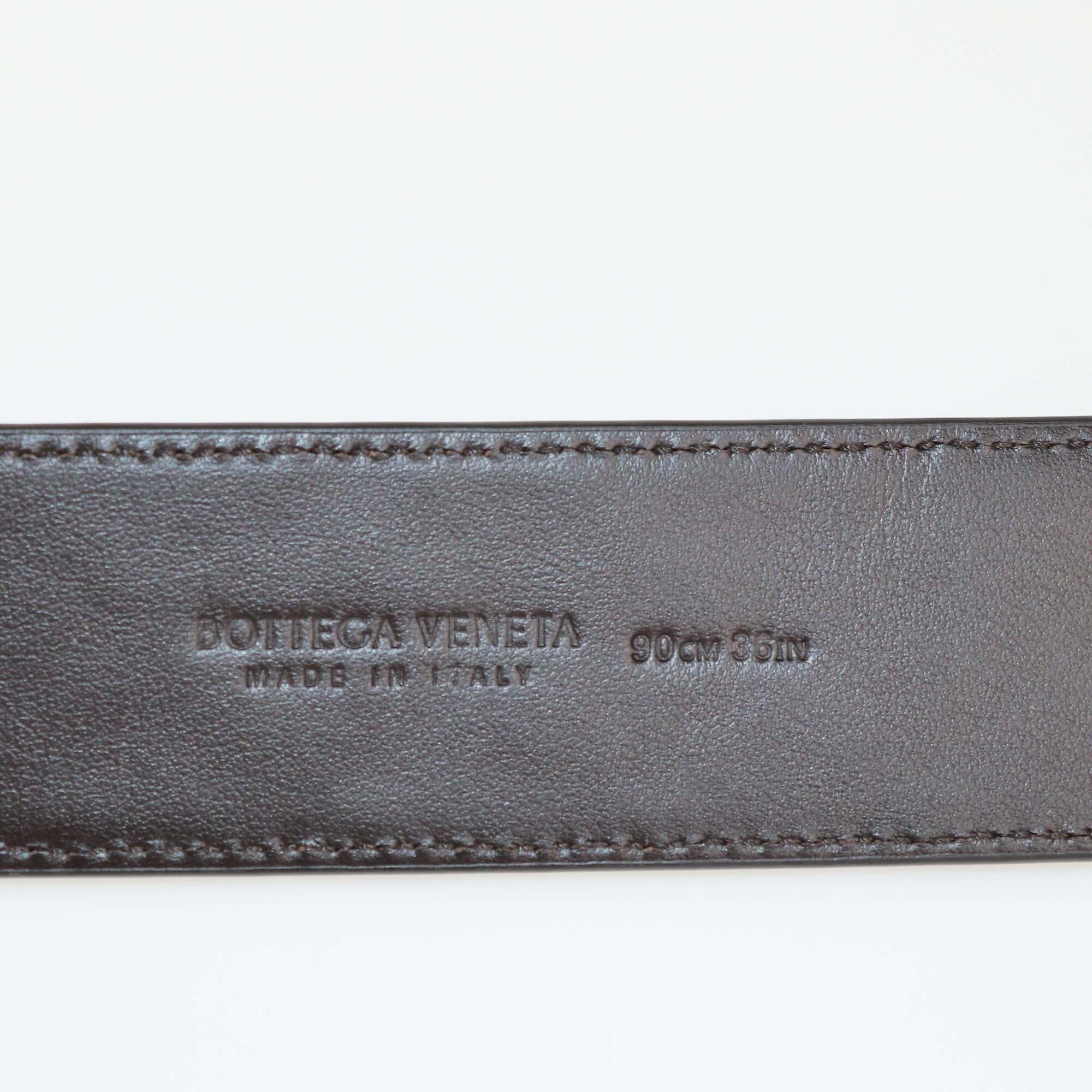 Bottega Veneta Cacao Intrecciato Belt Mens Bottega Veneta 
