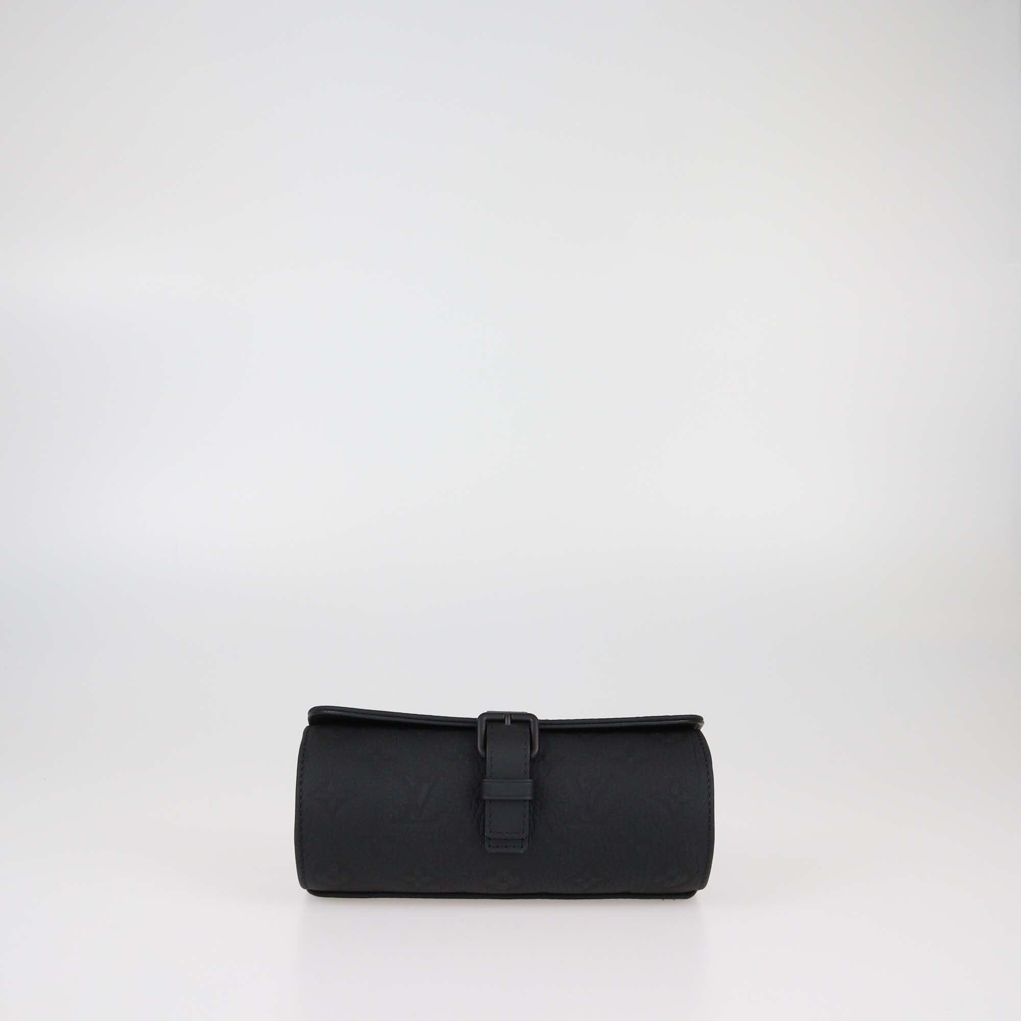 Louis Vuitton Black Monogram Empreinte 3 Watch Case Womens Louis Vuitton 