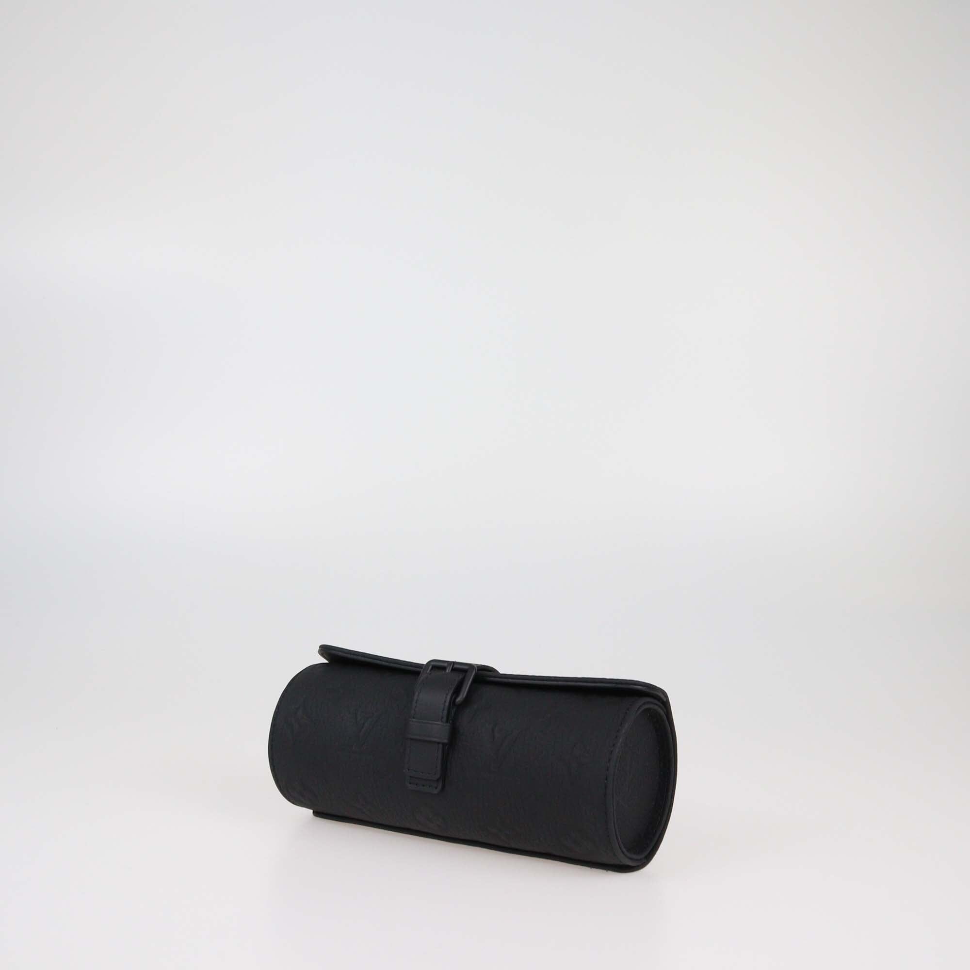 Louis Vuitton Black Monogram Empreinte 3 Watch Case Womens Louis Vuitton 