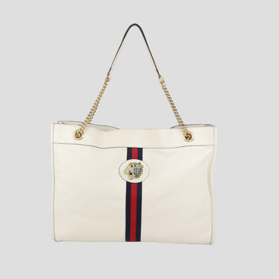 Gucci Off White Leather Large Rajah Tote