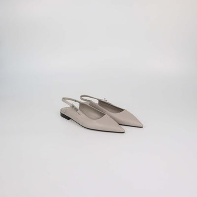 Hermes Beige Nomade Leather Lovely Slingback Pumps