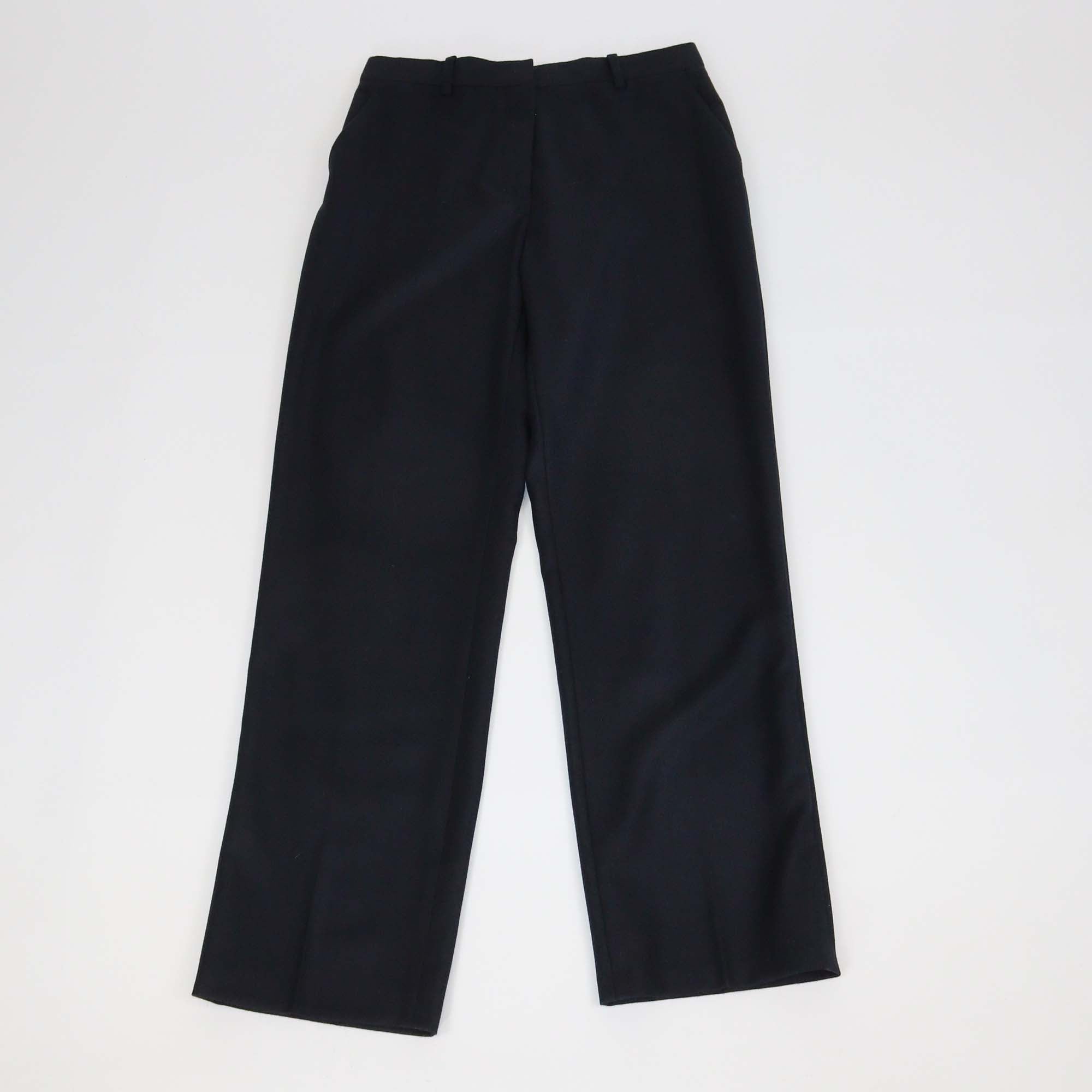 Loro Piana Dark Blue Wool Cashmere Blend Dermot Straight Fit Trouser