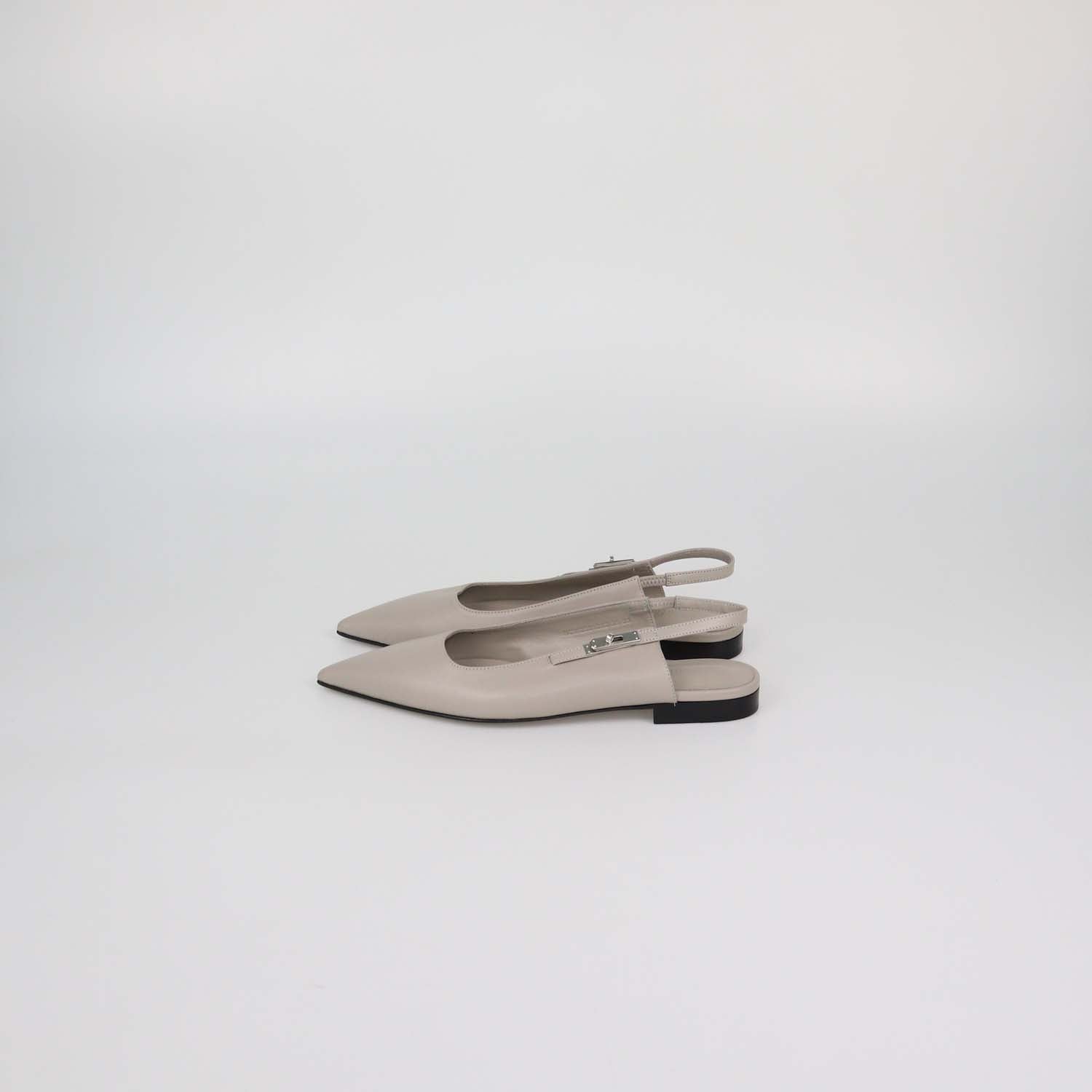 Hermes Beige Nomade Leather Lovely Slingback Pumps