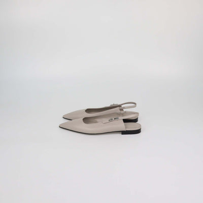 Hermes Beige Nomade Leather Lovely Slingback Pumps