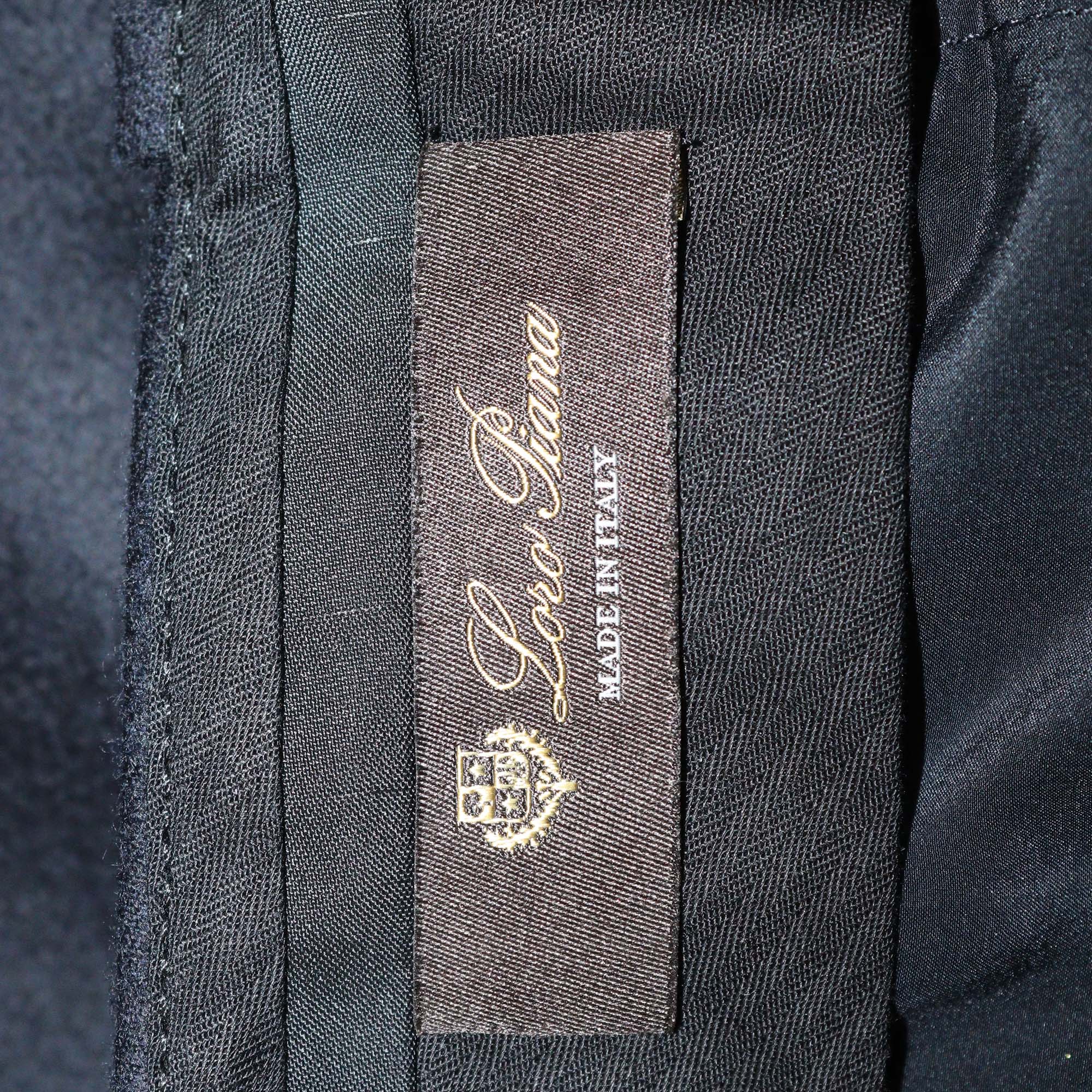 Loro Piana Dark Blue Wool Cashmere Blend Dermot Straight Fit Trouser