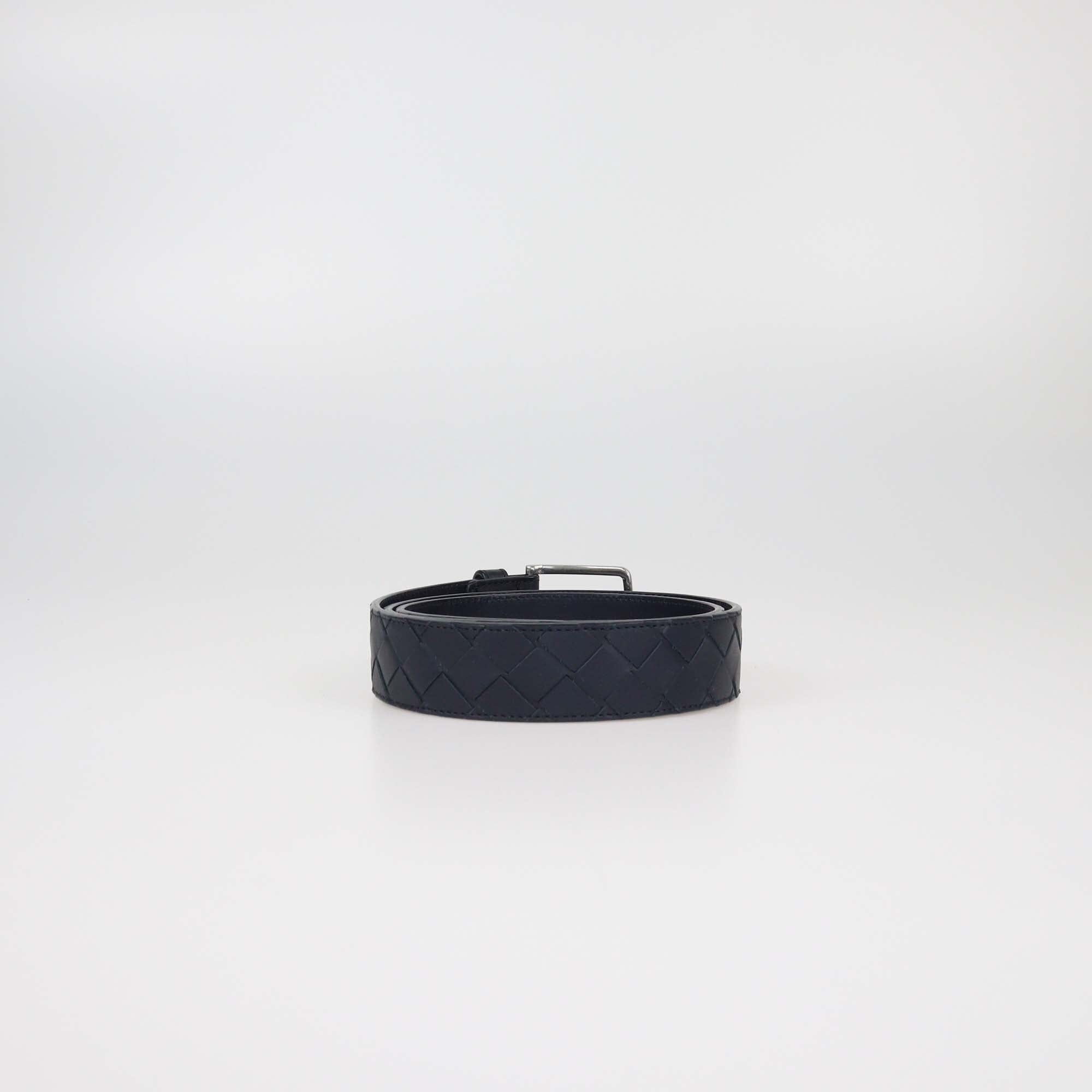 Bottega Veneta Black Intrecciato Belt Mens Bottega Veneta 
