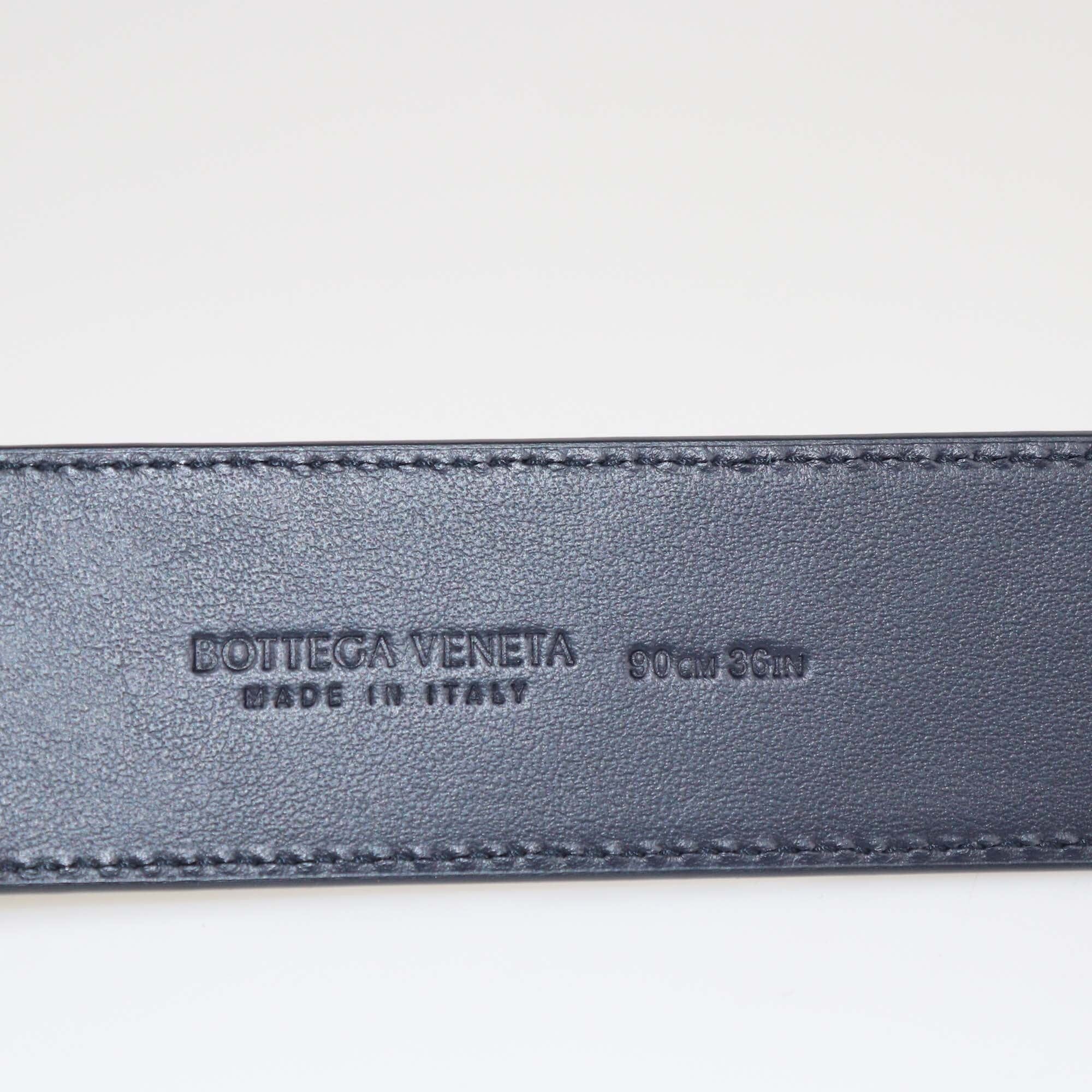Bottega Veneta Black Intrecciato Belt Mens Bottega Veneta 