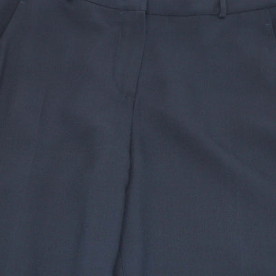 Loro Piana Navy Blue Silk Blended Wide Leg Pants