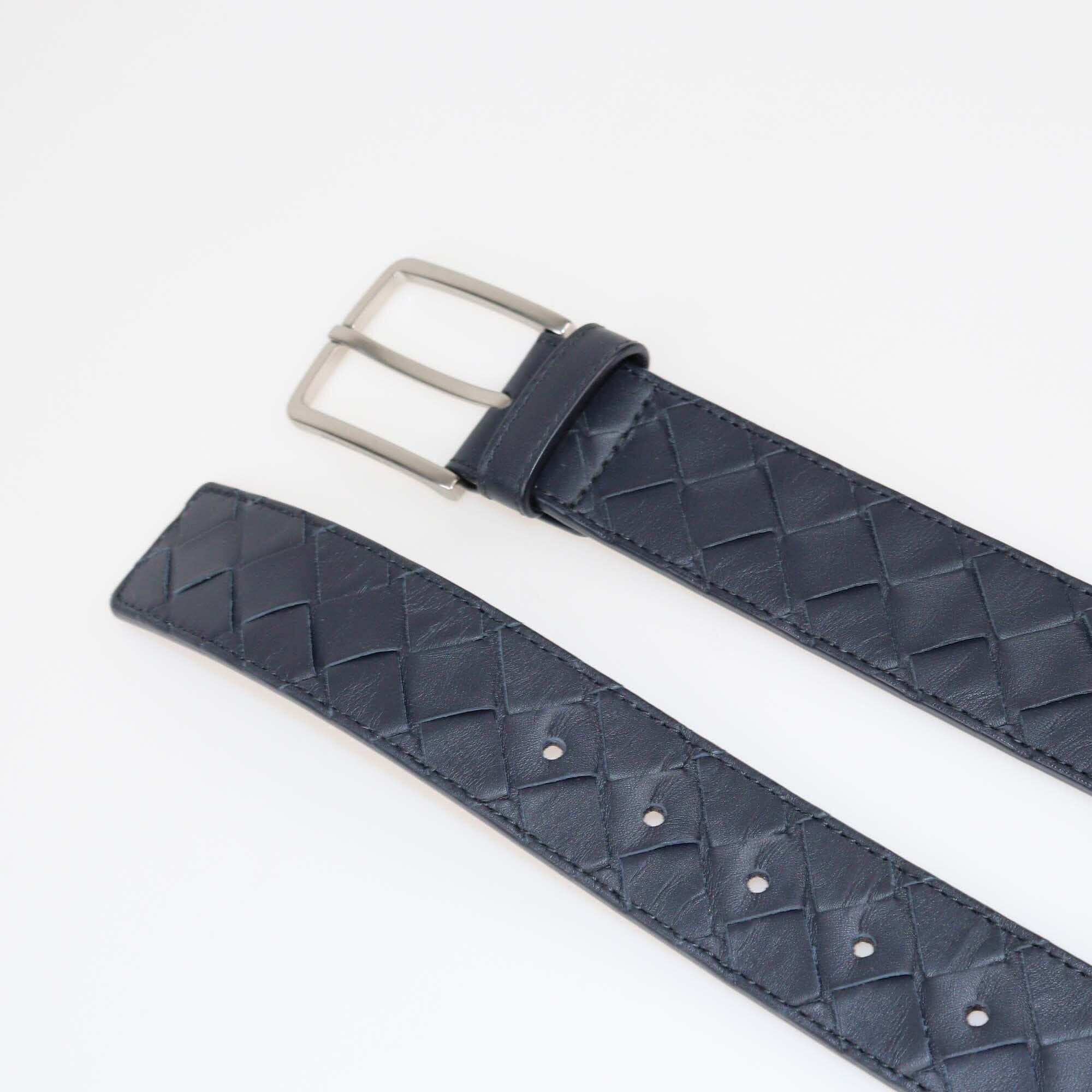 Bottega Veneta Black Intrecciato Belt Mens Bottega Veneta 