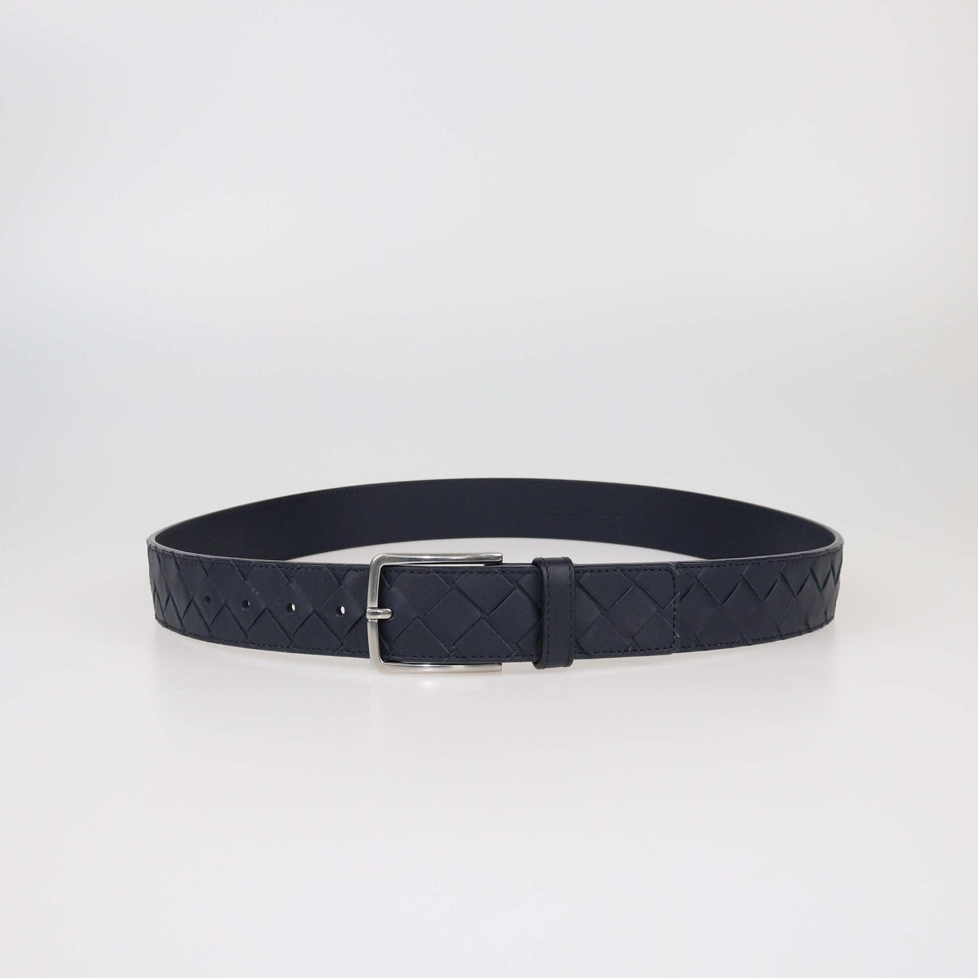 Bottega Veneta Black Intrecciato Belt Mens Bottega Veneta 