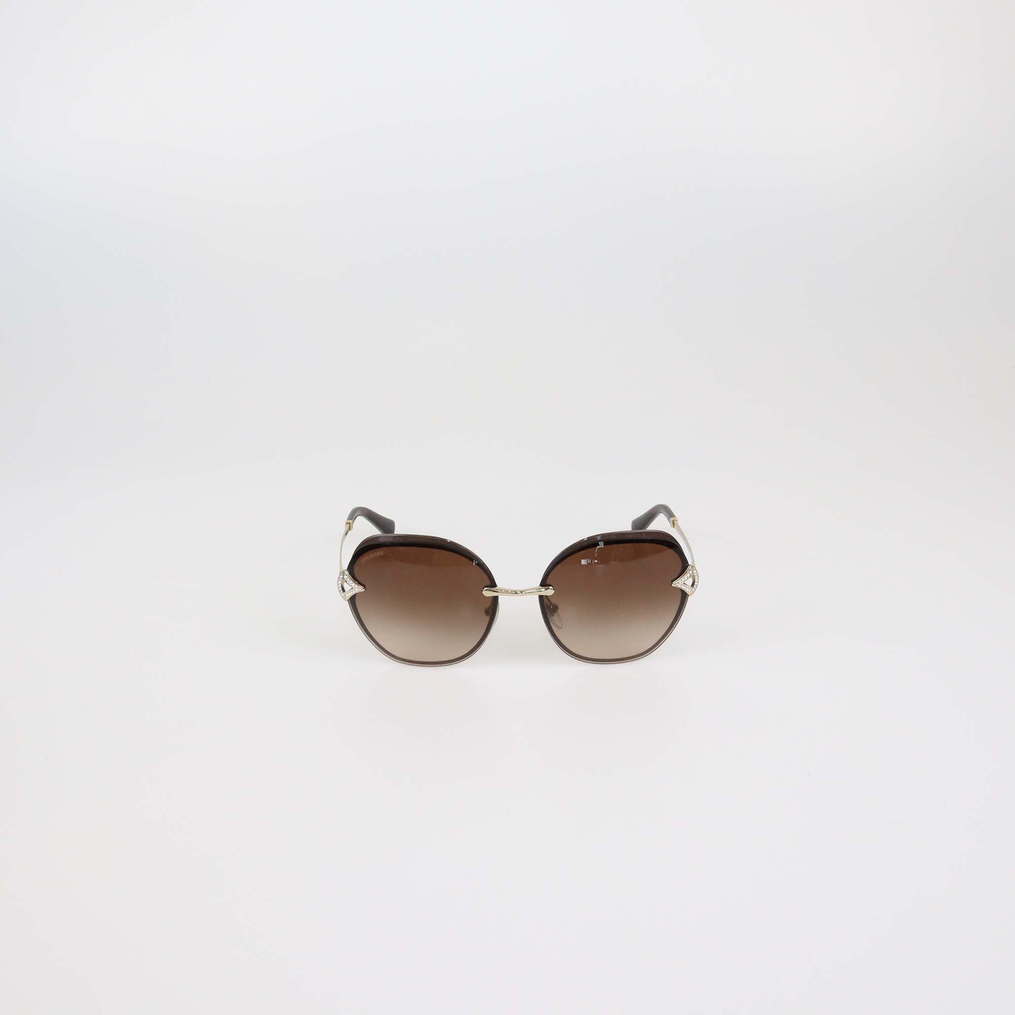 Bvlgari Brown Gradient Round Sunglasses