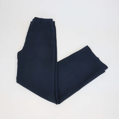 Loro Piana Navy Blue Silk Blended Wide Leg Pants