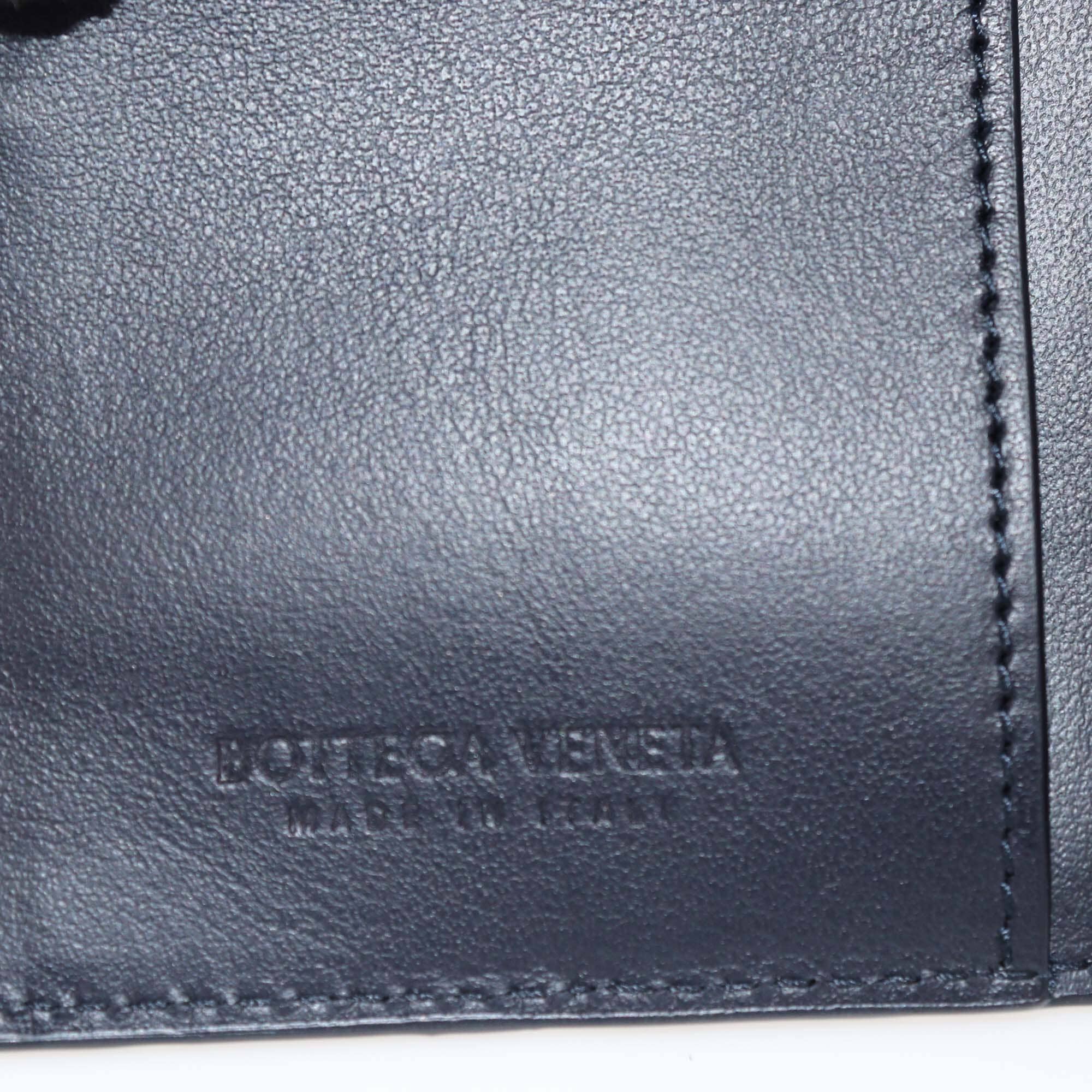Bottega Veneta Navy Blue Intrecciato Flap Card Case Mens Bottega Veneta 