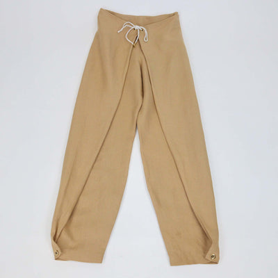 Loro Piana Beige Linen Marylen Antigua Tapered Trousers