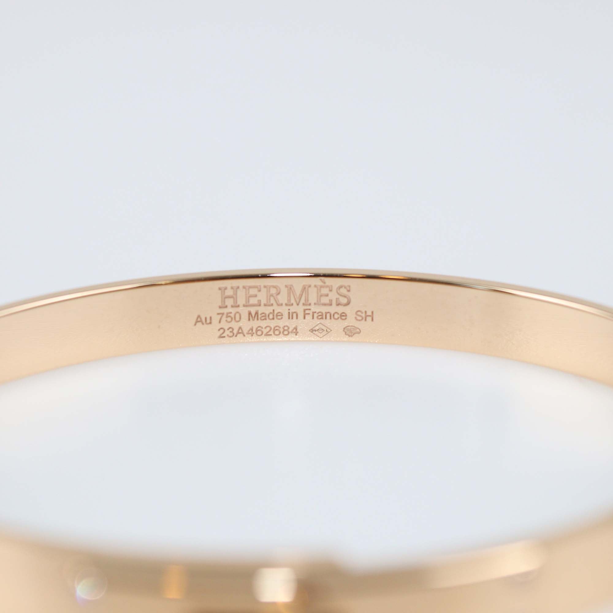 Hermes Kelly Diamond 18k Rose Gold Bracelet