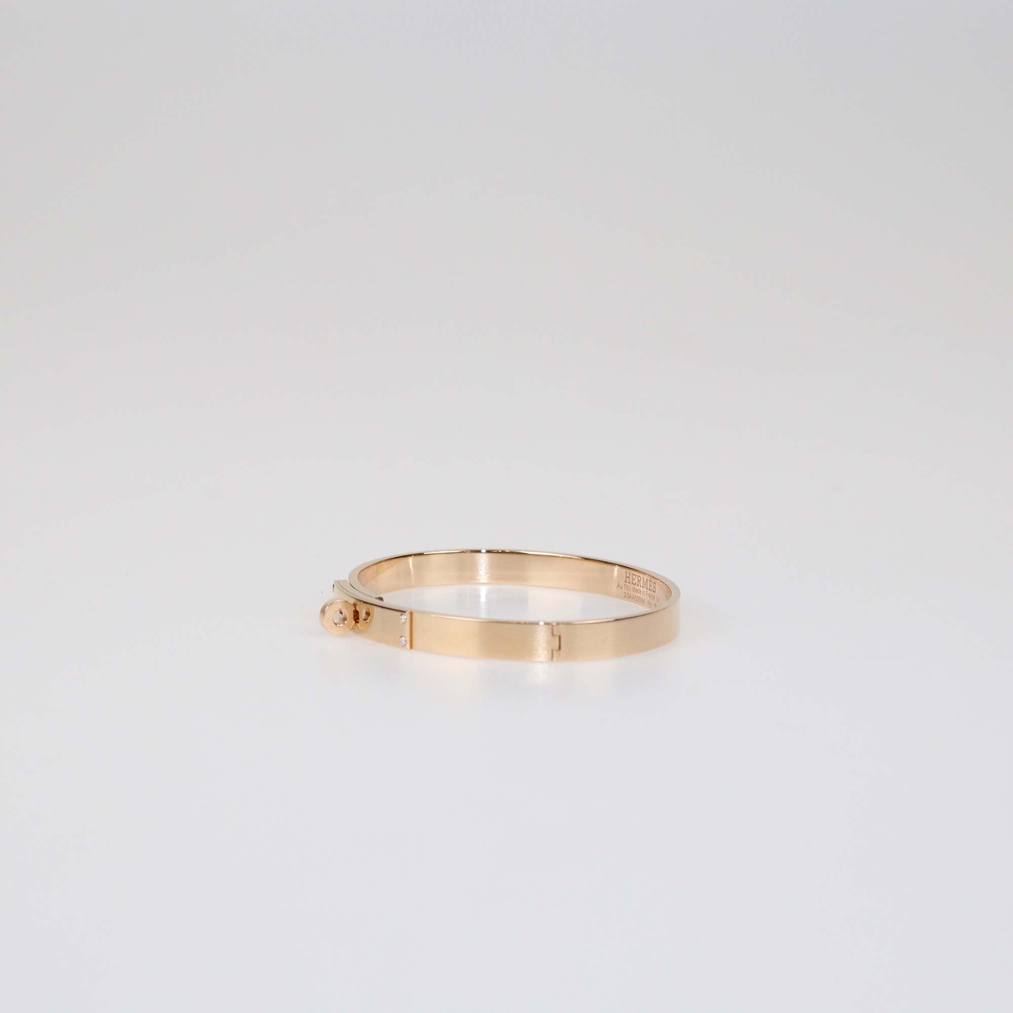 Hermes Kelly Diamond 18k Rose Gold Bracelet