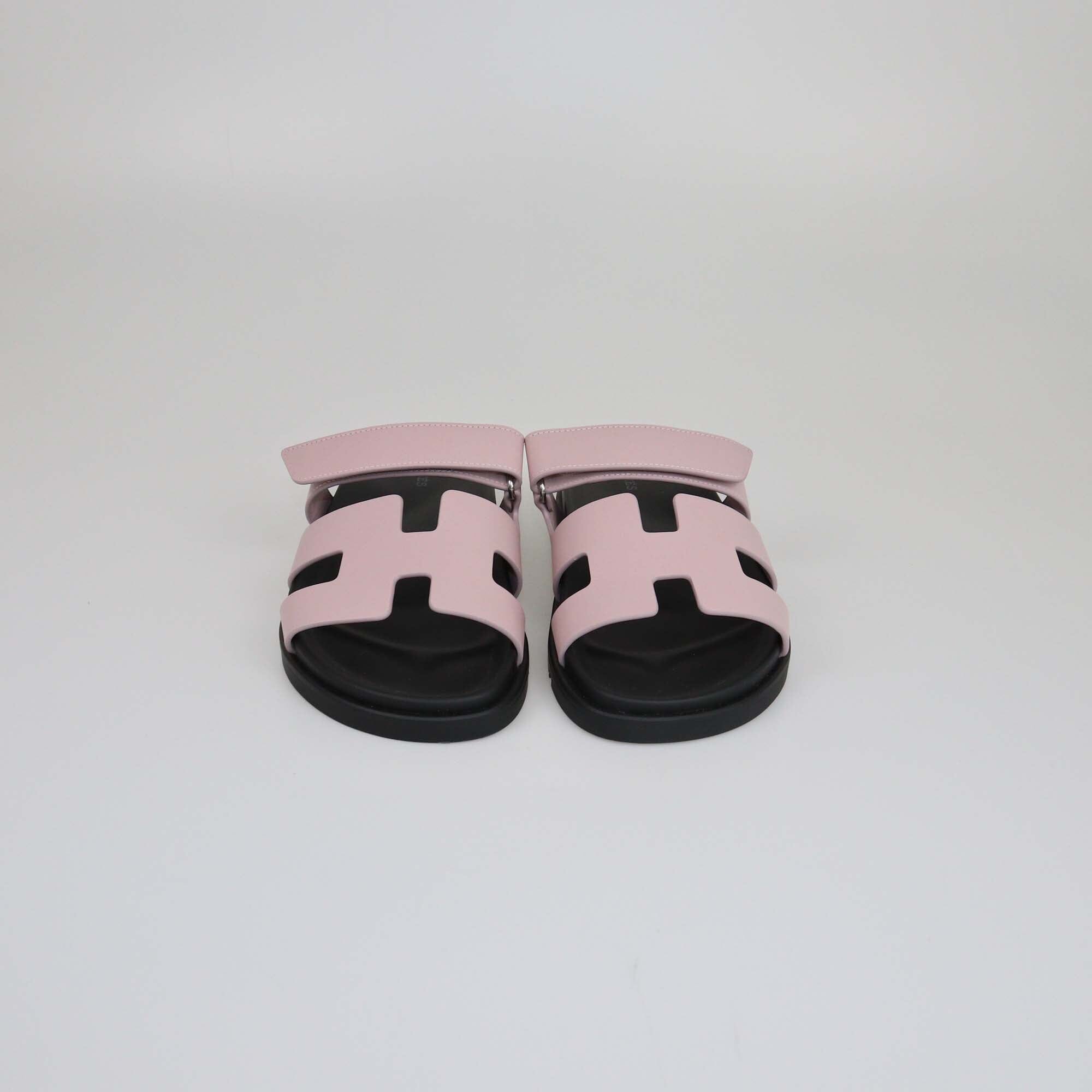 Hermes Rose Cancan Chypre Sandals Womens Hermes 