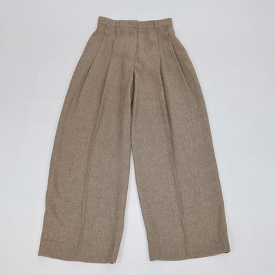 Loro Piana Brown Linen Kurt Sartorial Wide Leg Trouser