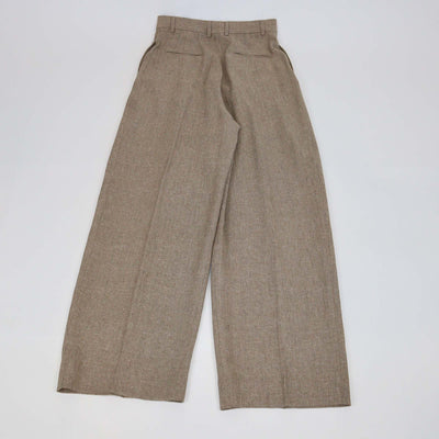 Loro Piana Brown Linen Kurt Sartorial Wide Leg Trouser